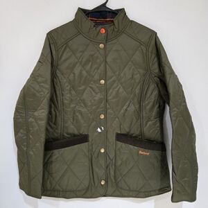 Orvis X Barbour Women's Olive Green Quilted Hubbard Jacket Size 10